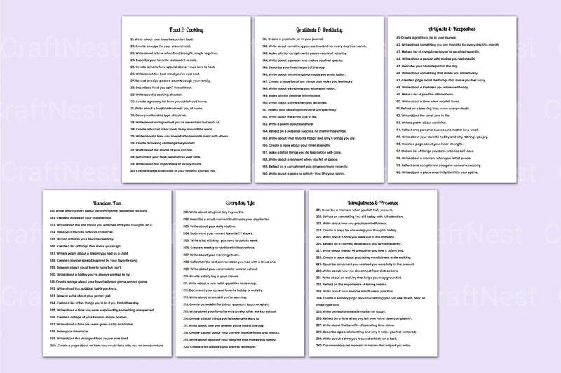 300 Creative Prompts for Inspiration - CraftNest - Digital Crafting and Art