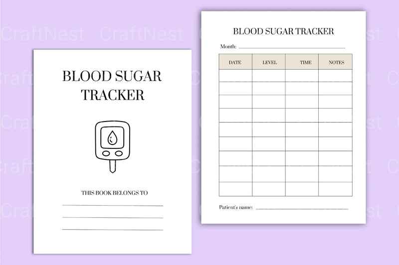 Blood Sugar Tracker Template Canva - CraftNest - Digital Crafting and Art