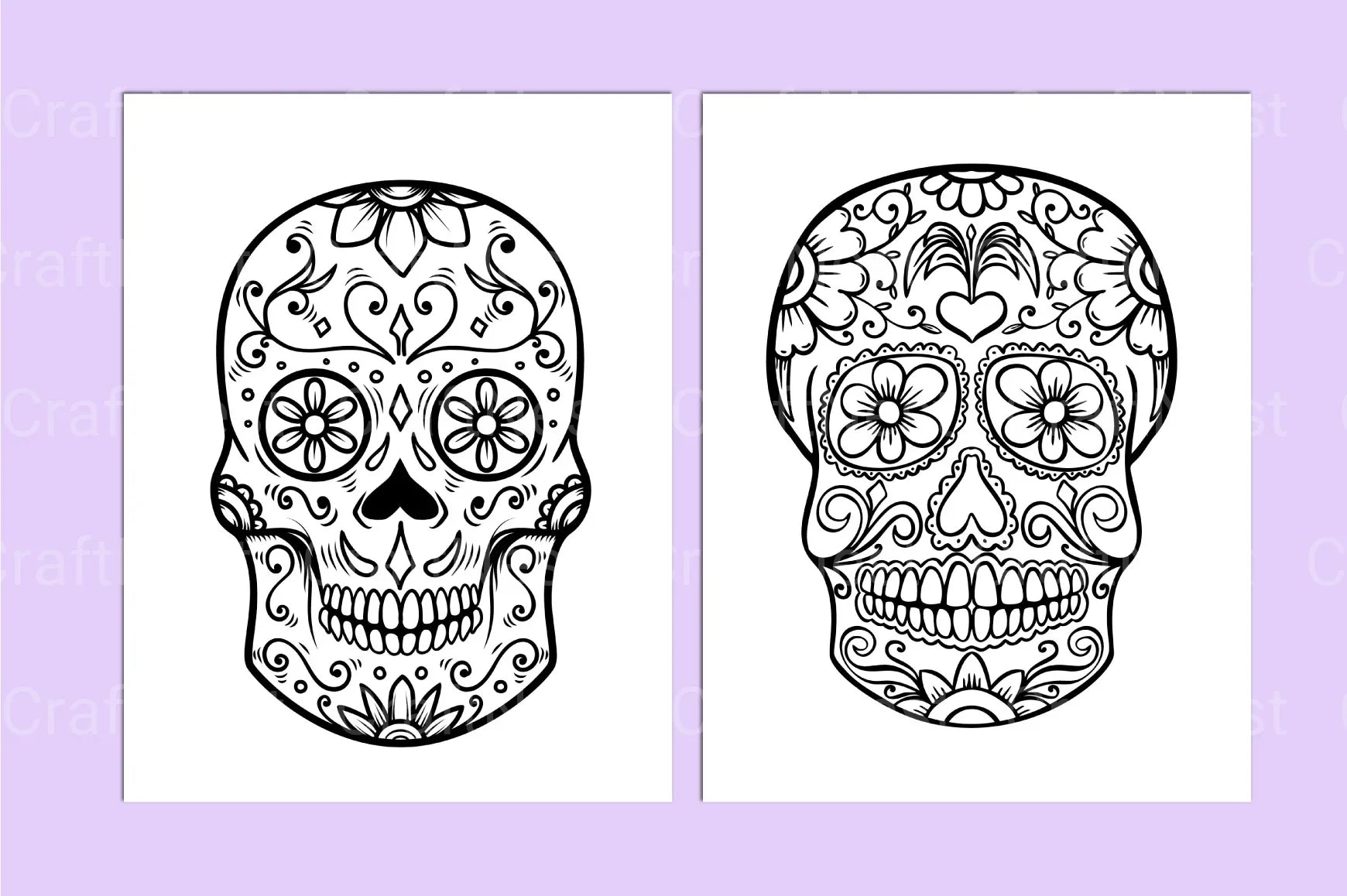 Sugar Skull Coloring Page - CraftNest - Digital Crafting and Art