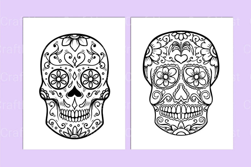 Sugar Skull Coloring Page - CraftNest - Digital Crafting and Art