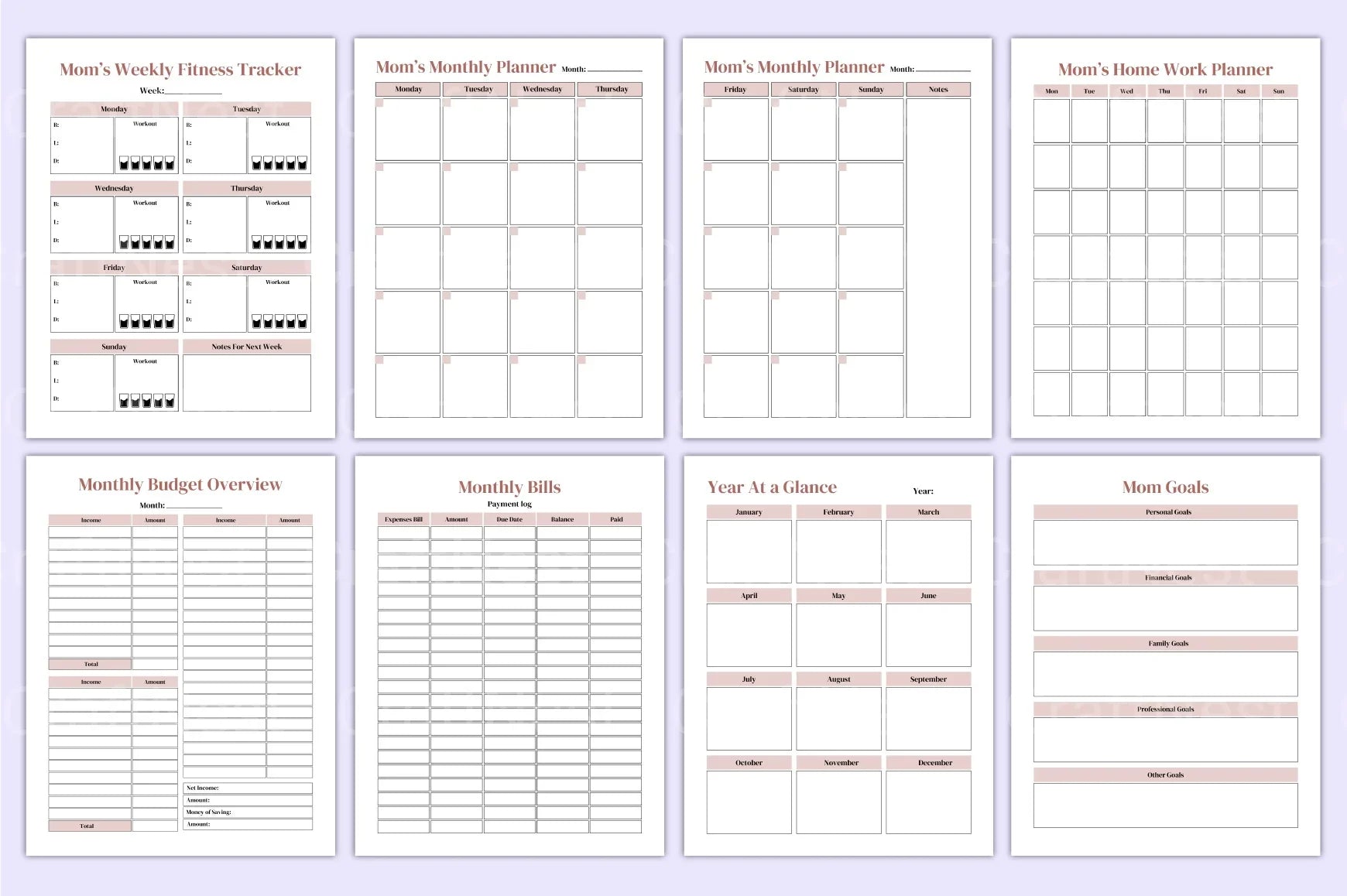 Mom Planner Canva Template - CraftNest - Digital Crafting and Art