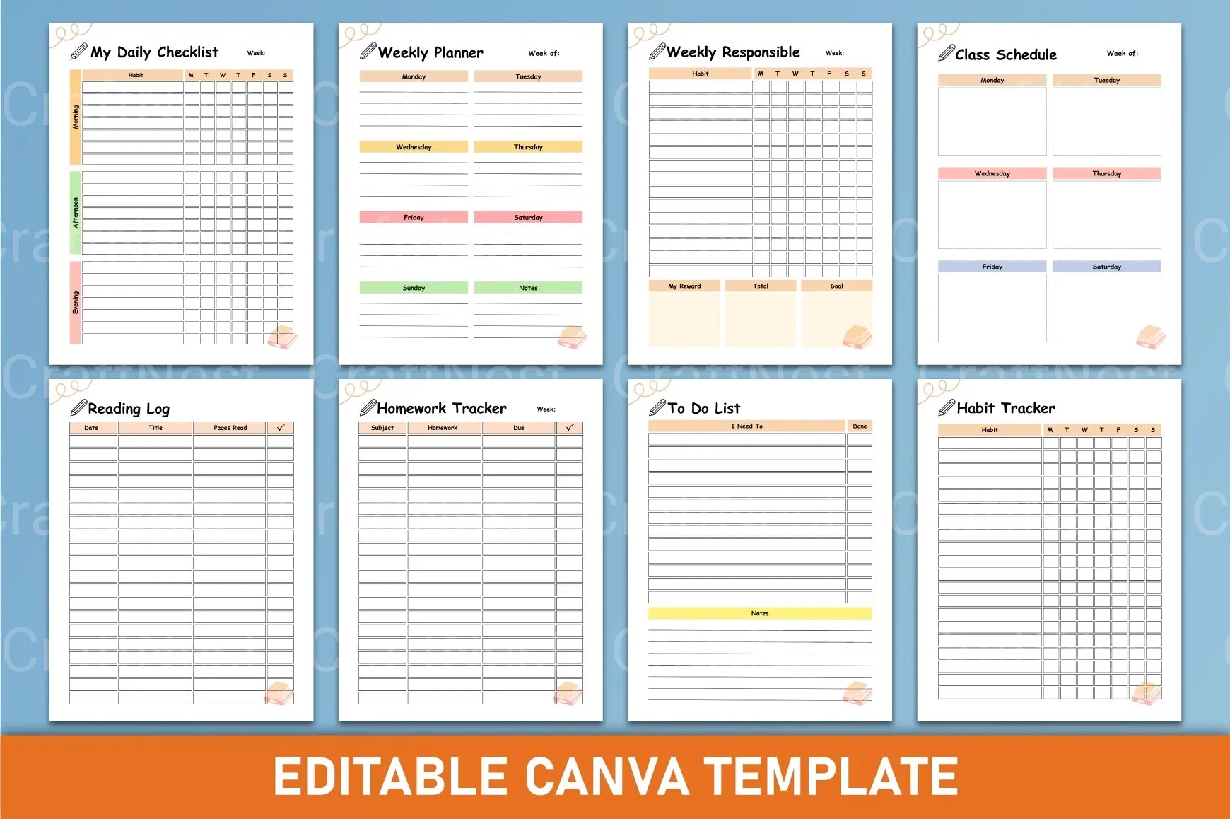 School Planner for Kids - CraftNest - Digital Crafting and Art