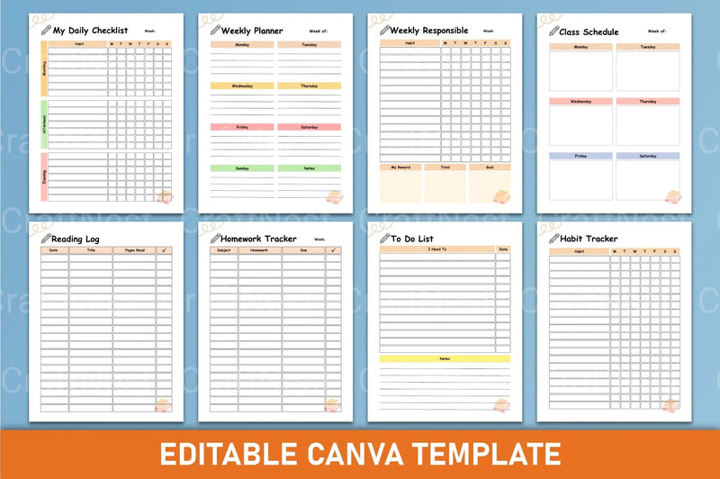 School Planner for Kids - CraftNest - Digital Crafting and Art