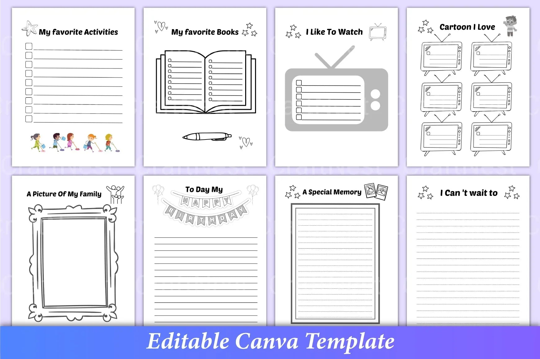 Gratitude Journal for Kids Canva Interior - CraftNest - Digital Crafting and Art