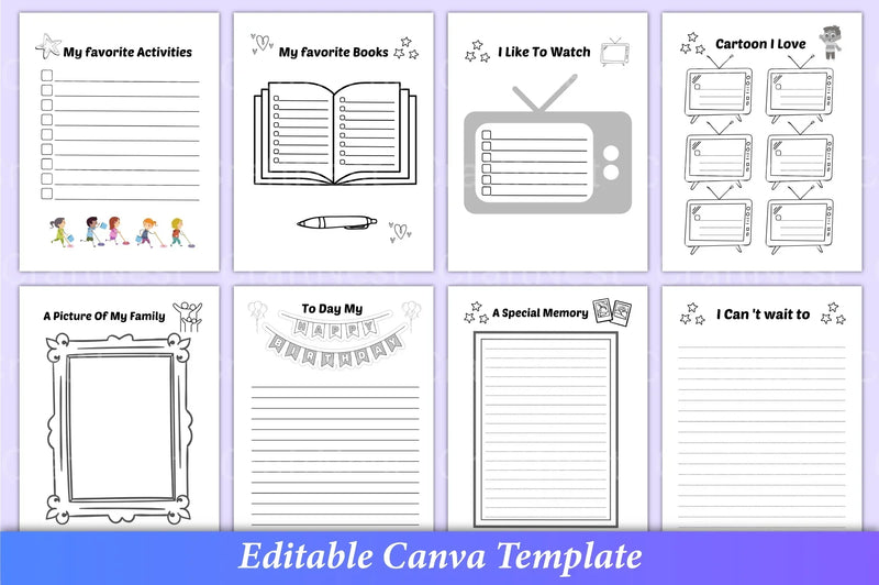 Gratitude Journal for Kids Canva Interior - CraftNest - Digital Crafting and Art