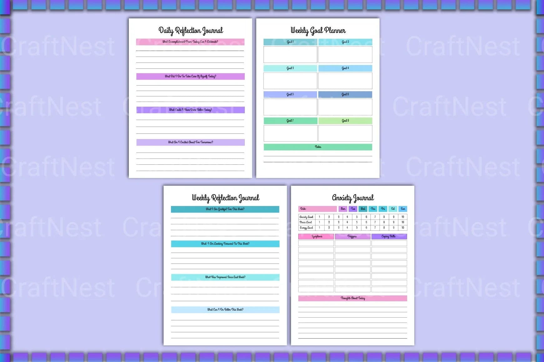 Self Esteem Workbook with Prompts for Personal Growth - CraftNest - Digital Crafting and Art