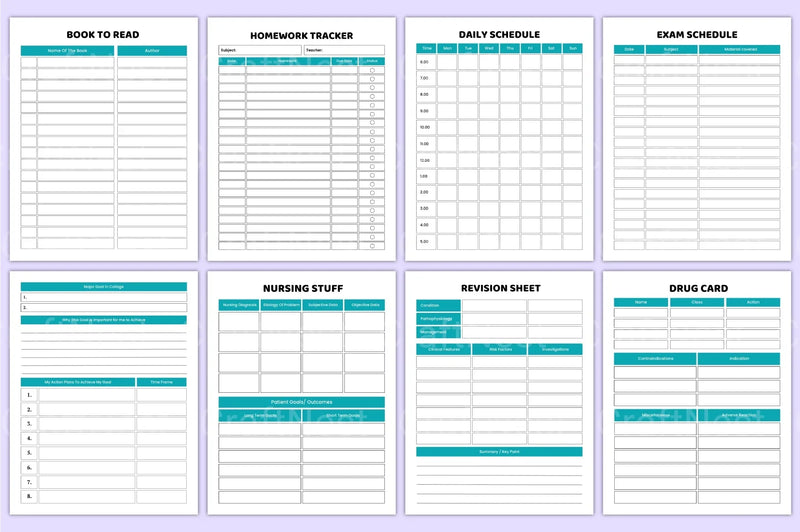 Nursing Student Organizer for Efficient Study Planning - CraftNest - Digital Crafting and Art