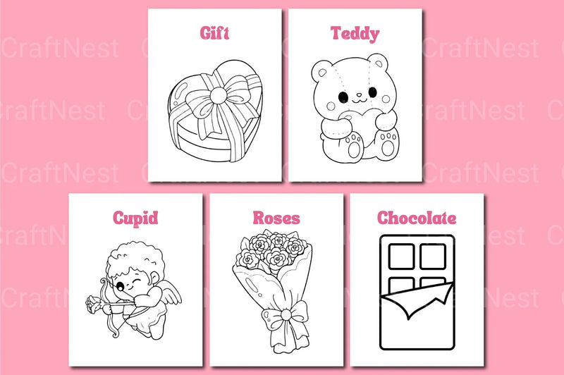 Valentine's Day Coloring Book for Kids - CraftNest - Digital Crafting and Art