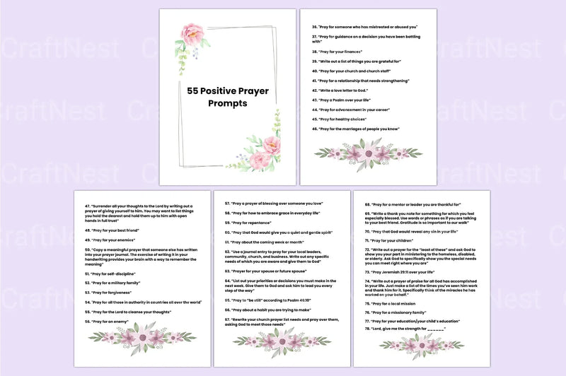 Prayer Prompts Guide for Inspiration - CraftNest - Digital Crafting and Art