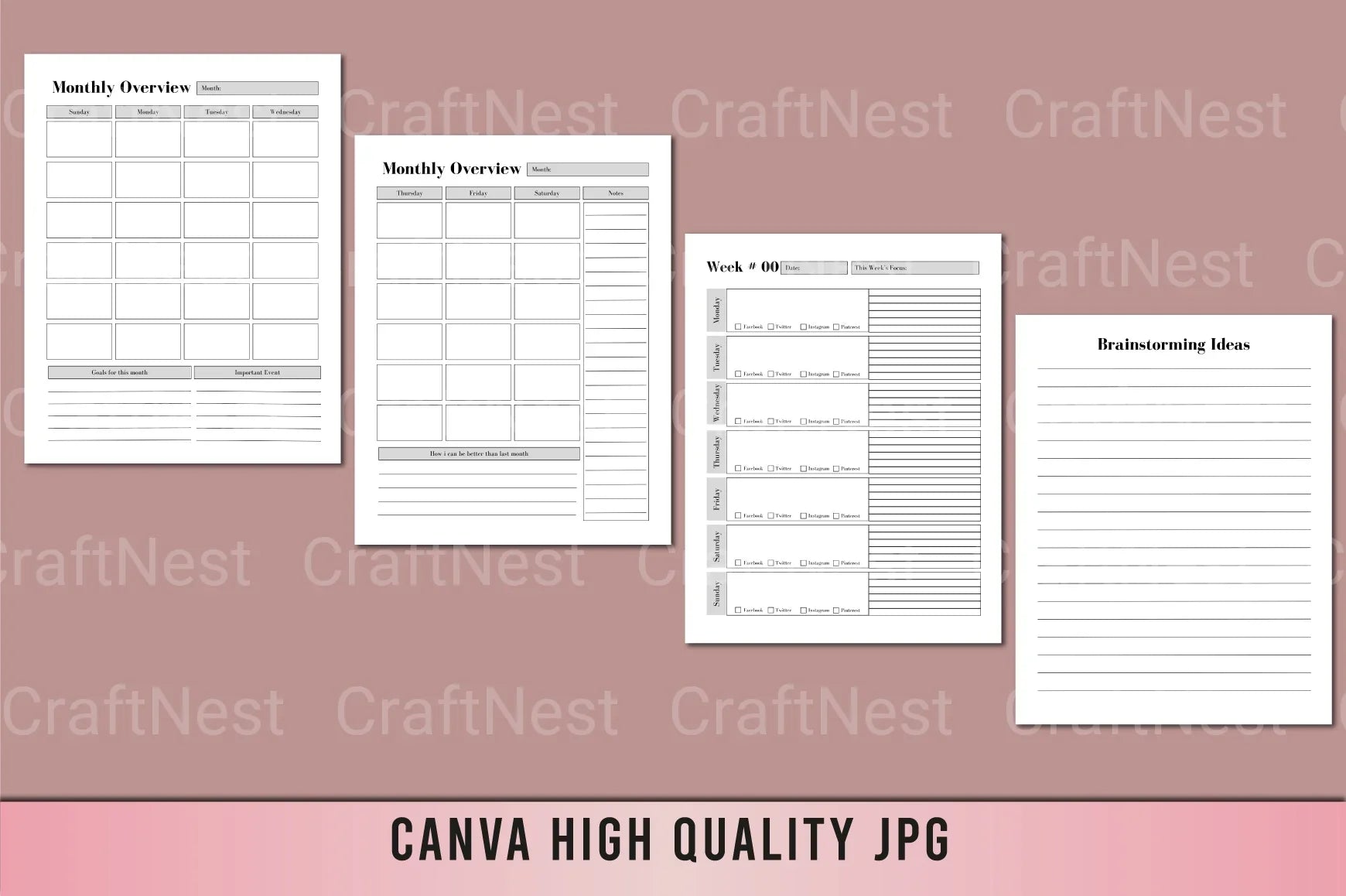 52-Week Social Media Post Planner - CraftNest - Digital Crafting and Art