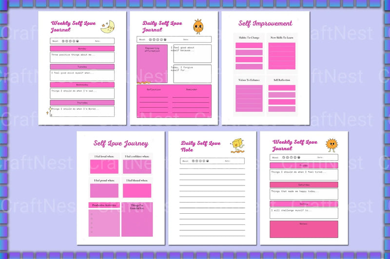 Self Love Workbook for Personal Growth - CraftNest - Digital Crafting and Art