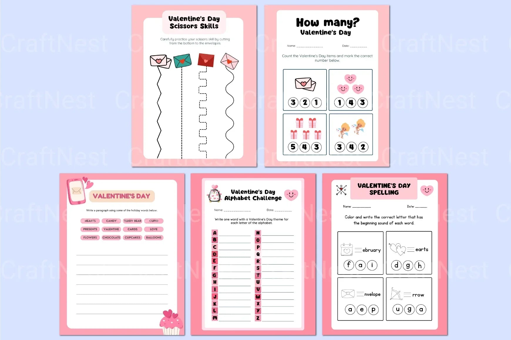 Valentine's Day Activity Book for Kids - CraftNest - Digital Crafting and Art