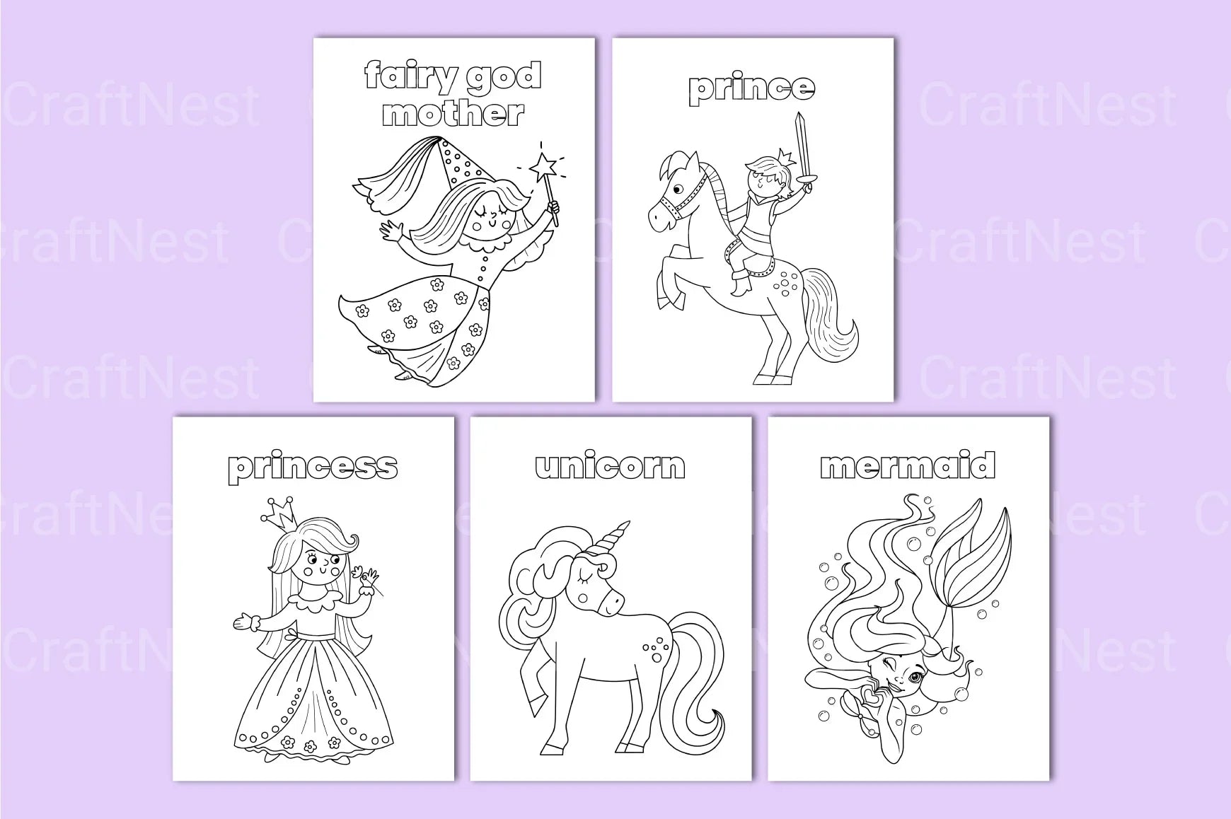 Fairy Tales Coloring Book for Kids - CraftNest - Digital Crafting and Art