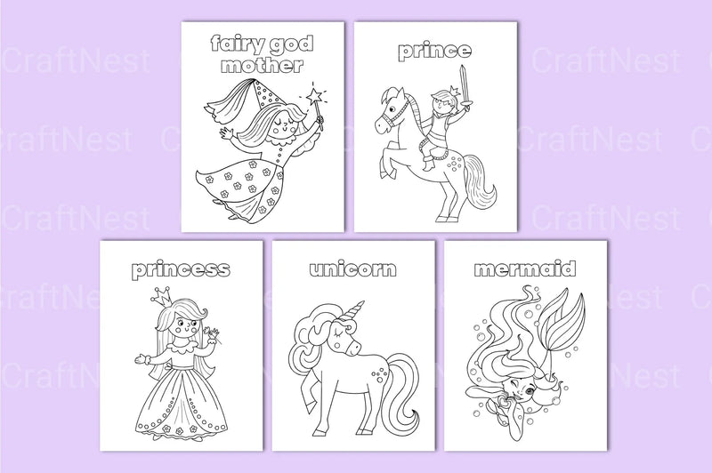 Fairy Tales Coloring Book for Kids - CraftNest - Digital Crafting and Art