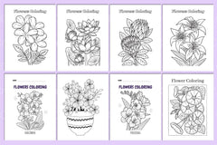 Flower Coloring Book for Relaxation - CraftNest - Digital Crafting and Art