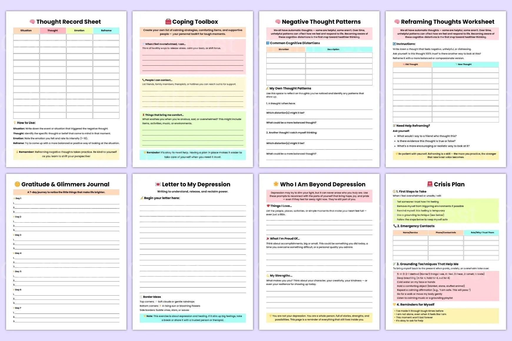 Depression Recovery Workbook: A Guide to Healing - CraftNest - Digital Crafting and Art