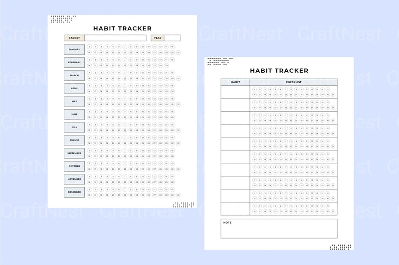 Effective Habit Tracker for Daily Success - CraftNest - Digital Crafting and Art