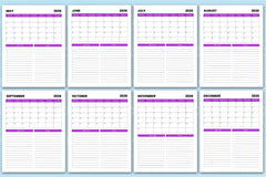Monthly Agenda Planner - CraftNest - Digital Crafting and Art