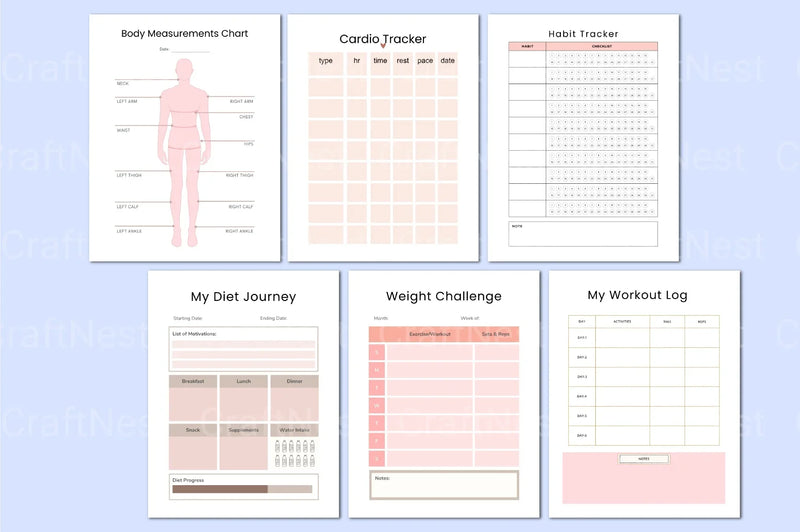 Fitness Meal Planning Workbook - CraftNest - Digital Crafting and Art