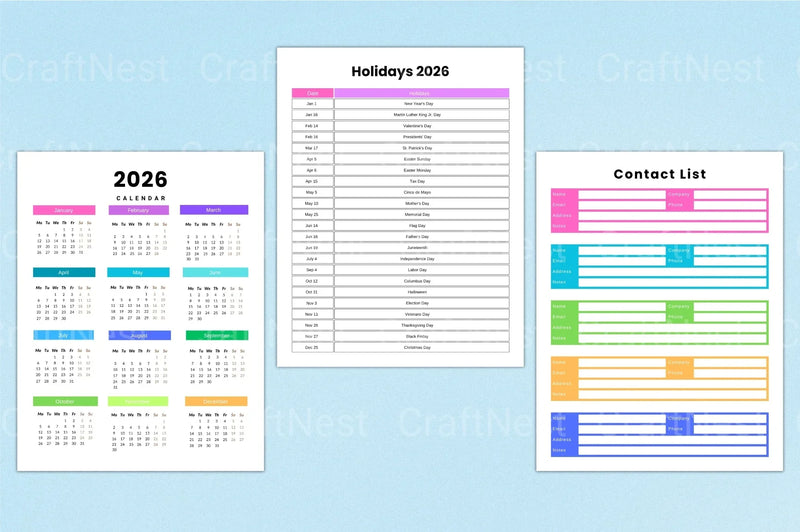 Weekly Planner Template - CraftNest - Digital Crafting and Art