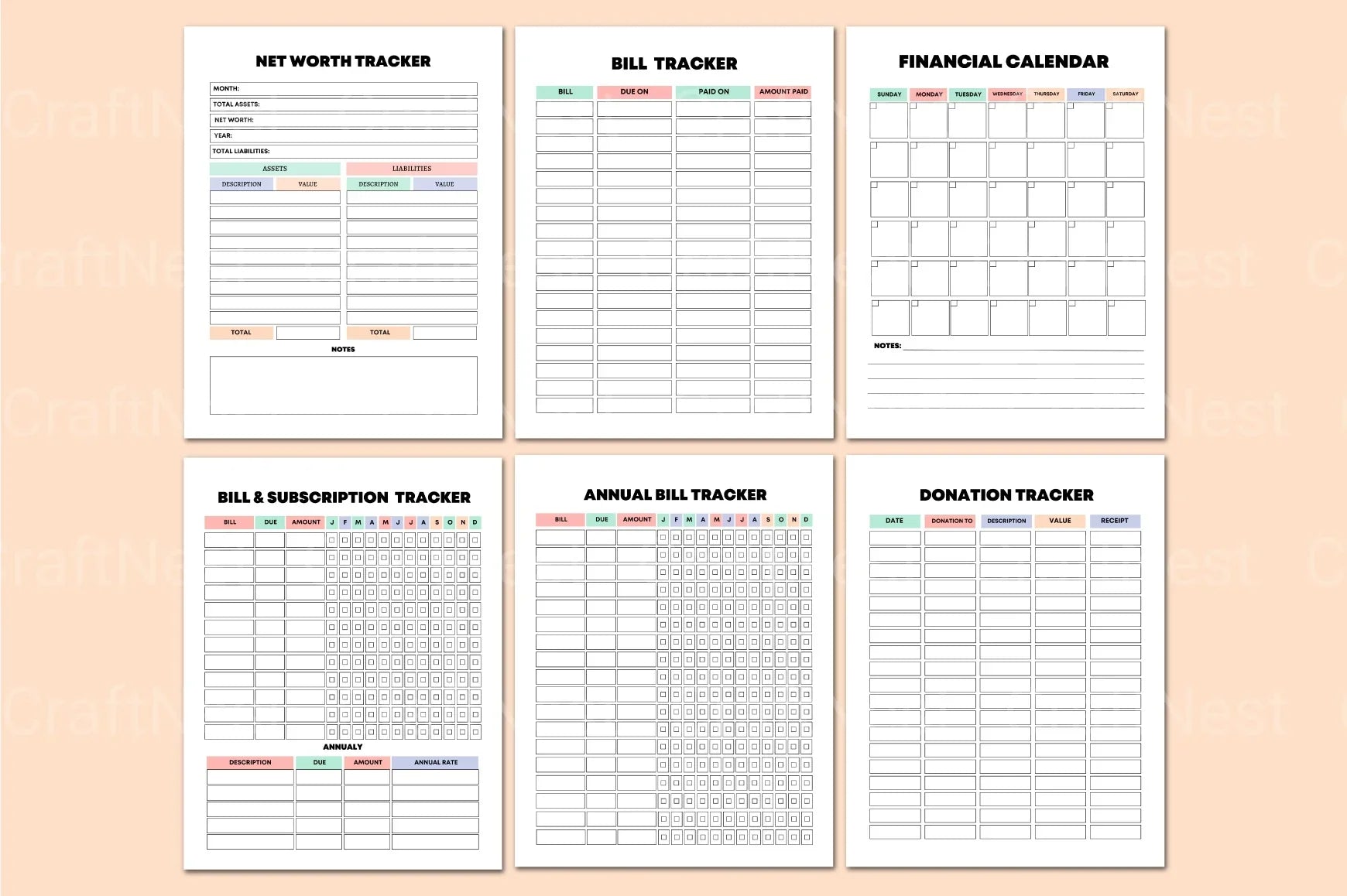 Rainbow Budget Planner for Effective Financial Management - CraftNest - Digital Crafting and Art
