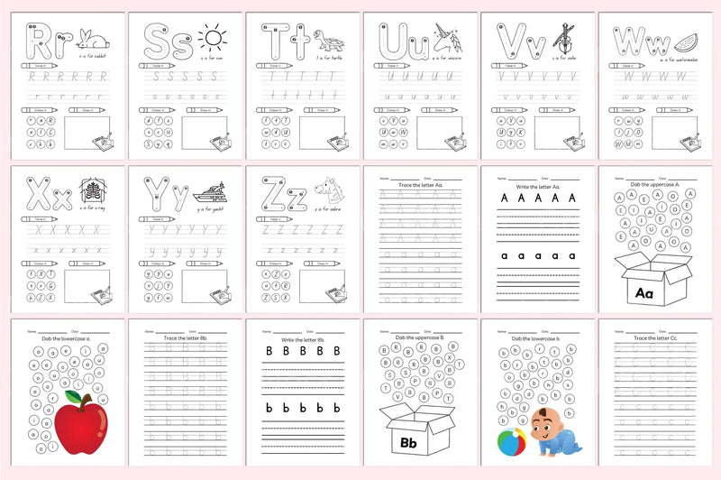 Preschool Alphabet Workbook for Early Learning - CraftNest - Digital Crafting and Art