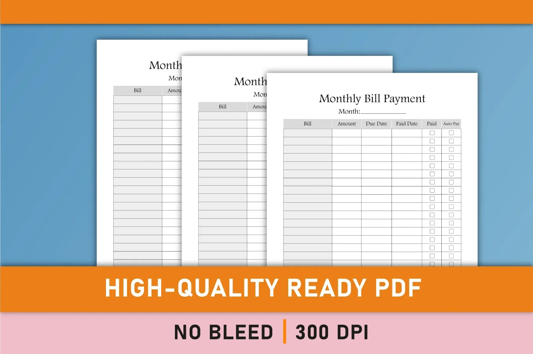 Monthly Bill Payment Tracker Planner Bundle - CraftNest - Digital Crafting and Art