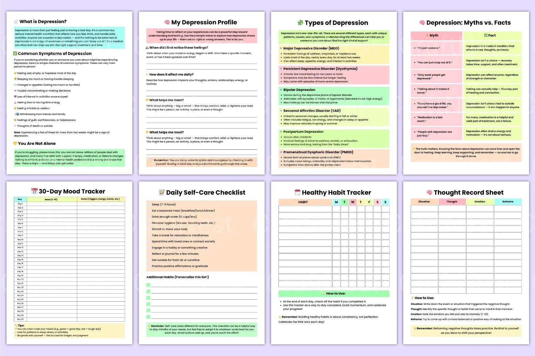 Depression Recovery Workbook - CraftNest - Digital Crafting and Art
