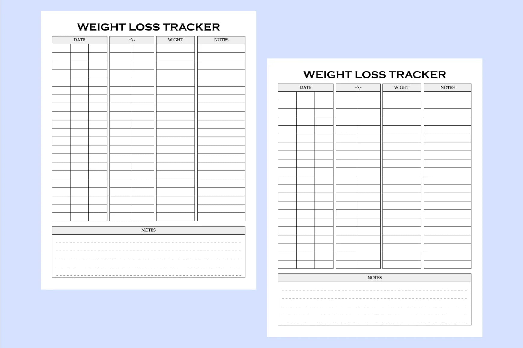 Weight Loss Tracker Planner - CraftNest - Digital Crafting and Art