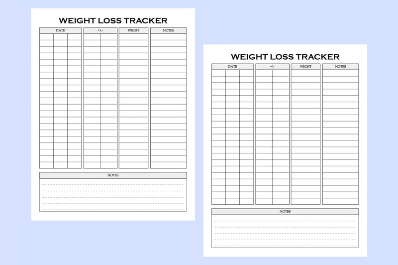 Weight Loss Tracker Planner - CraftNest - Digital Crafting and Art