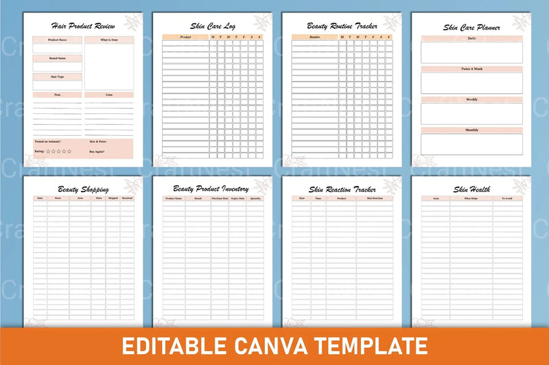 Beauty Planner Canva Template - CraftNest - Digital Crafting and Art