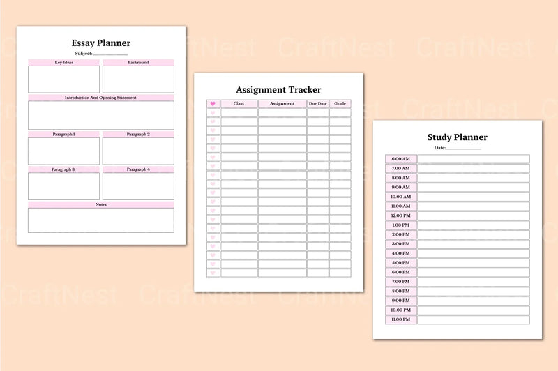 College Student Planner for Effective Organization - CraftNest - Digital Crafting and Art