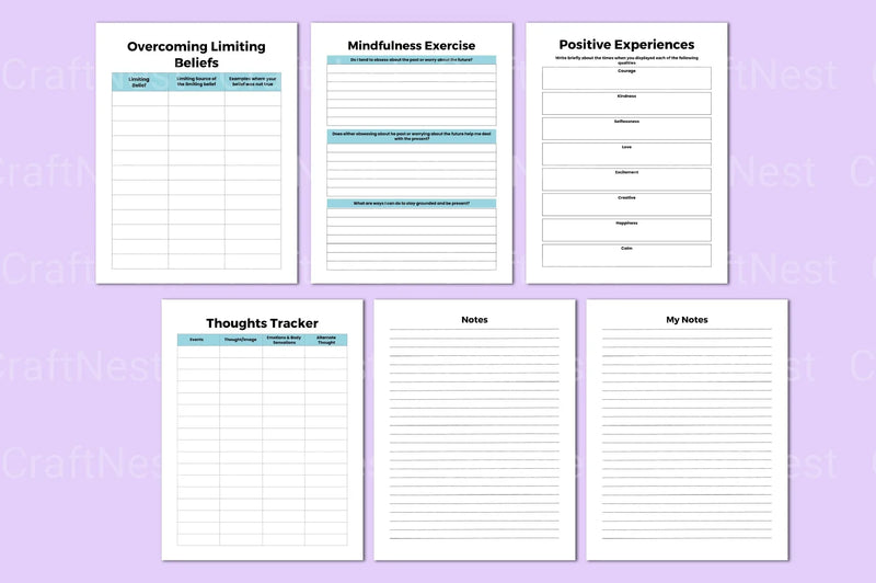 Mental Health Worksheets for Improved Well-being - CraftNest - Digital Crafting and Art