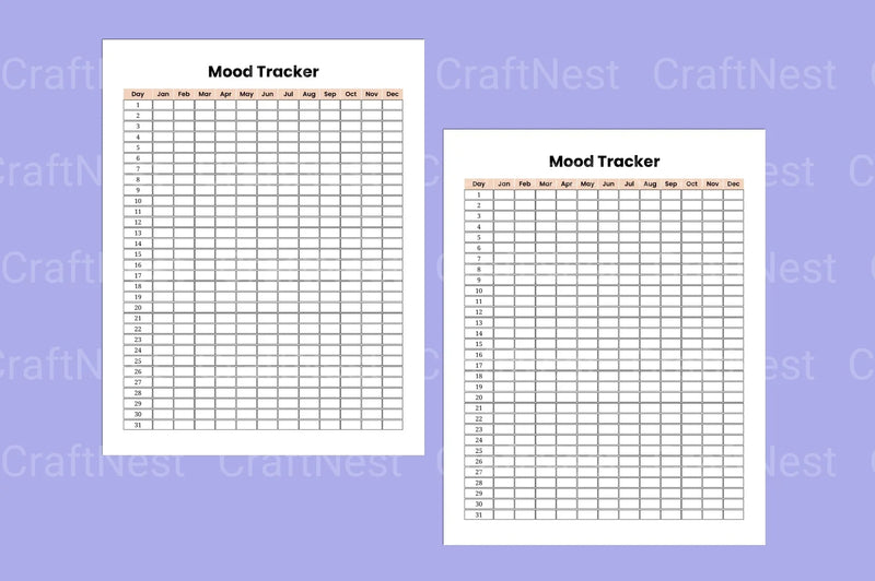 Daily Mood Tracker Template - CraftNest - Digital Crafting and Art