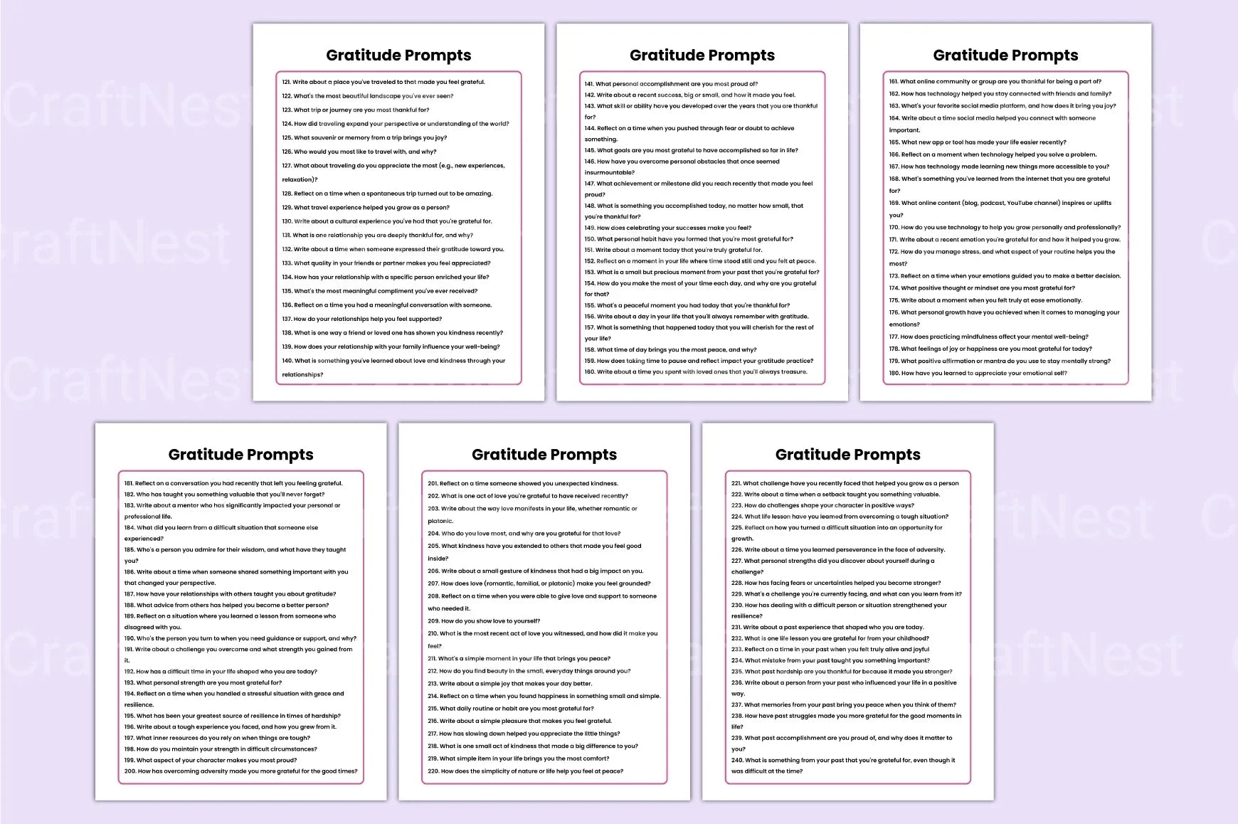350 Gratitude Prompts for Daily Reflection - CraftNest - Digital Crafting and Art