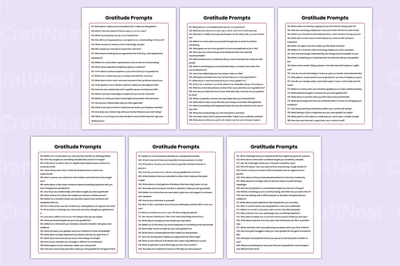 350 Gratitude Prompts for Daily Reflection - CraftNest - Digital Crafting and Art