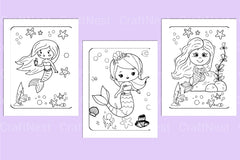 Cute Mermaid Coloring Page - CraftNest - Digital Crafting and Art