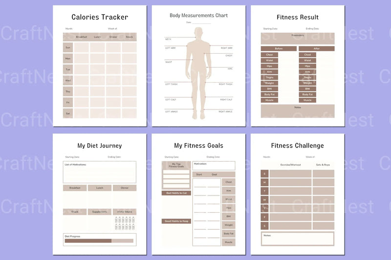 Ultimate Fitness Planner for Effective Workouts - CraftNest - Digital Crafting and Art