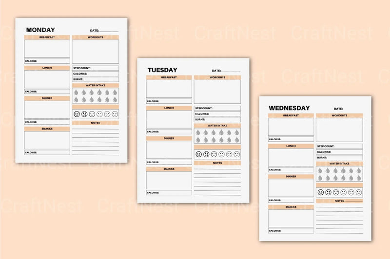 Day Food Diary: Track Your Meals and Nutrition - CraftNest - Digital Crafting and Art