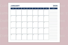Landscape Monthly Calendar 2024 - CraftNest - Digital Crafting and Art