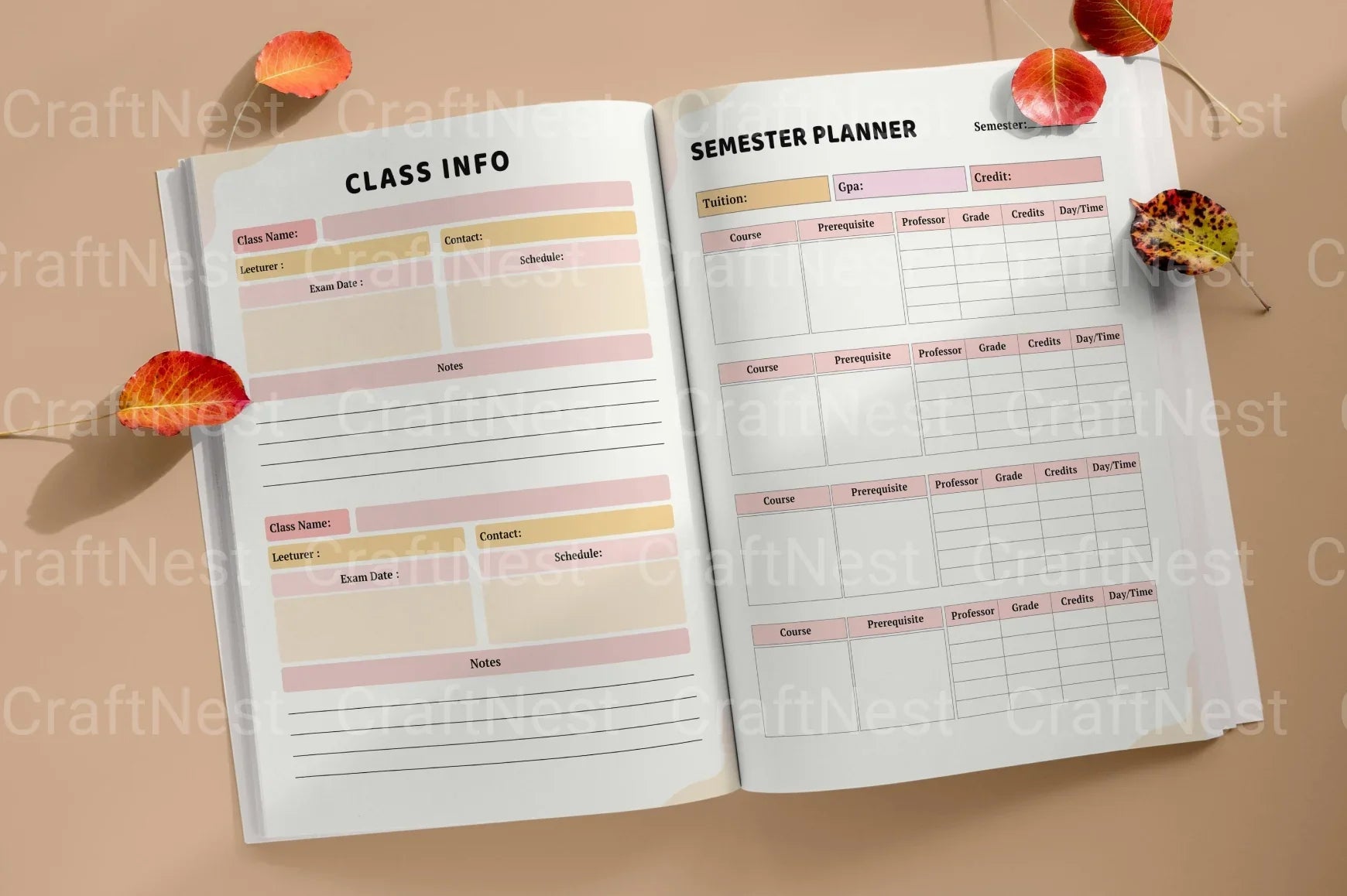 Student Planner Canva Template - CraftNest - Digital Crafting and Art