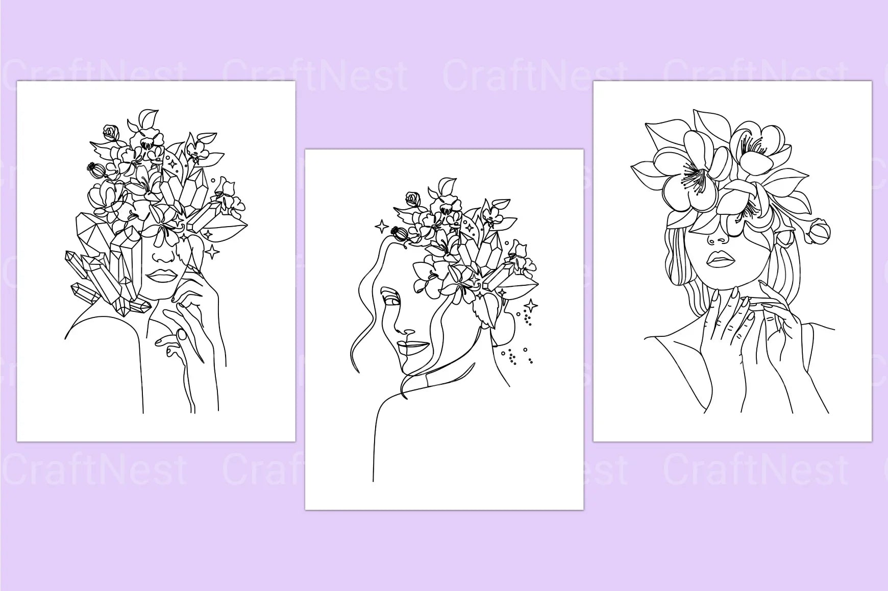 Flower Girl Coloring Page - CraftNest - Digital Crafting and Art