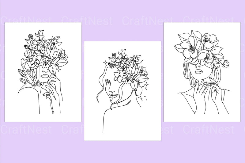 Flower Girl Coloring Page - CraftNest - Digital Crafting and Art