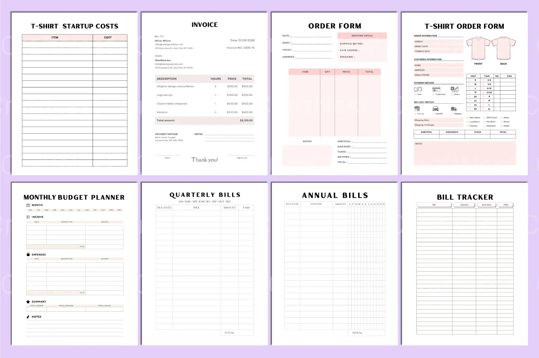 Shirt Business Planner Guide - CraftNest - Digital Crafting and Art
