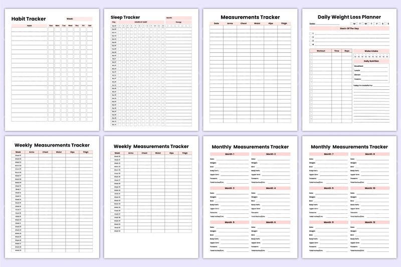 Weight Loss Planner - CraftNest - Digital Crafting and Art