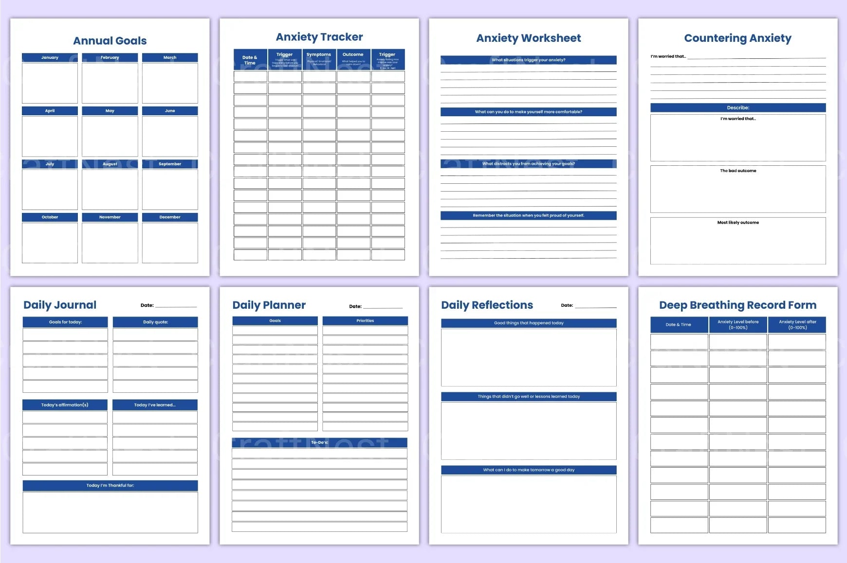 Mental Health Planner for Wellness and Self-Care - CraftNest - Digital Crafting and Art