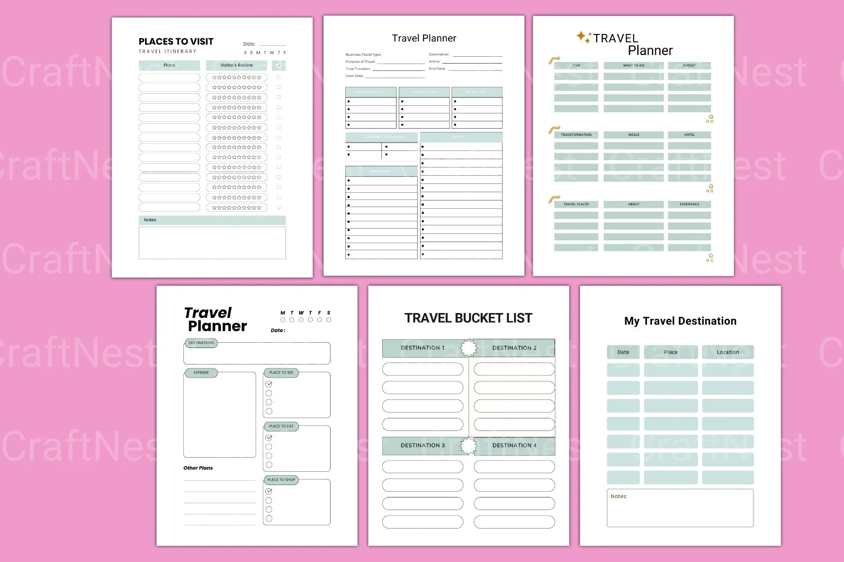 Travel Planner Guide - CraftNest - Digital Crafting and Art