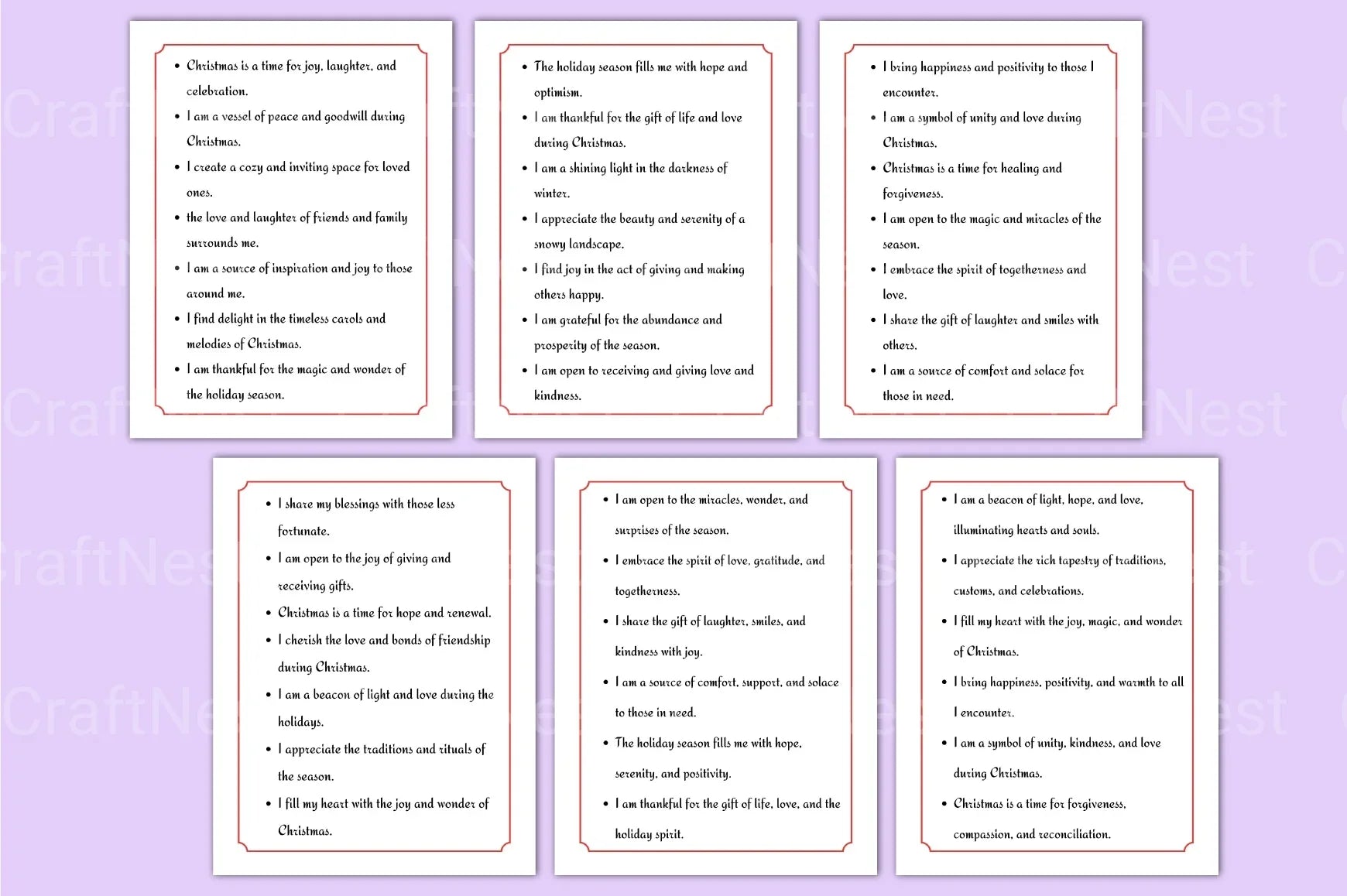 500 Christmas Positive Affirmations - CraftNest - Digital Crafting and Art