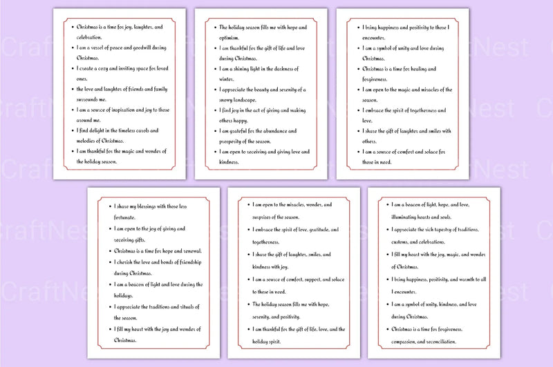 500 Christmas Positive Affirmations - CraftNest - Digital Crafting and Art