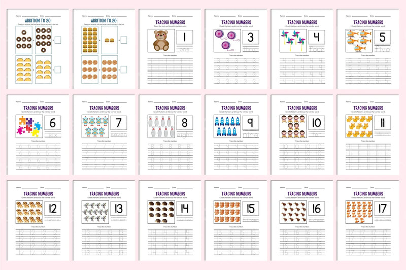 Kindergarten Addition Workbook - CraftNest - Digital Crafting and Art
